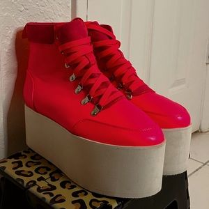 Dolls Kill Hot Pink Platform Sneakers